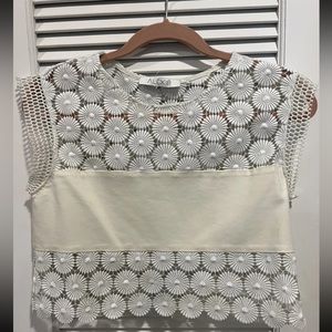 Alexis White Lace Crop Top size M
